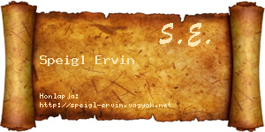 Speigl Ervin névjegykártya