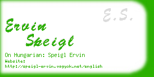 ervin speigl business card